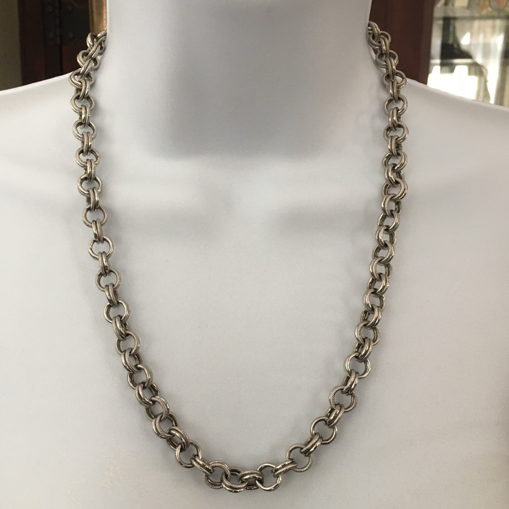Stainless steel double link chain necklace